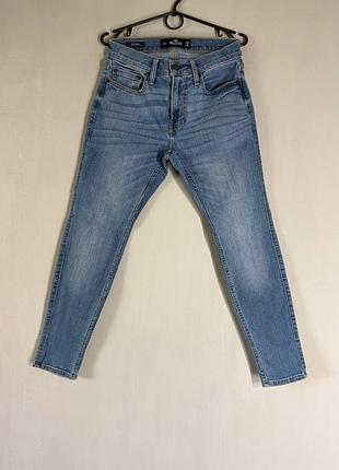 Женские джинсы скинни hollister голубые