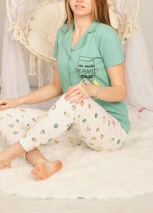 Пижама женская рубашка + брюки l