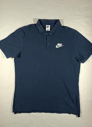 (l) nike темно-синя футболка поло