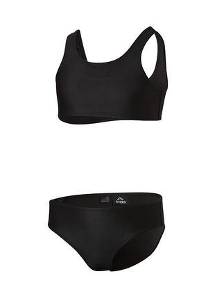 Купальник раздельный (топ и плавки) для девочки crivit lycra® 480843 146-152 см (10-12 years) черный