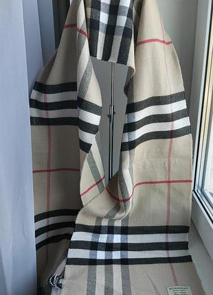 Кашемировый шарф в фирменную клетку burberry (узор nova 97 или vintage47)