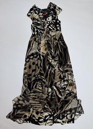 Max mara женское платье макси с шелковым верхом в принт оригинал