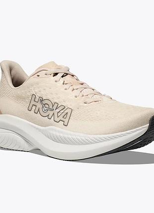 Жіночі бігові кросівки hoka mach 6 в оригінальному забарвленні eggnog / vanilla. розмір: 37 1/3 (23см).матеріал: тканина