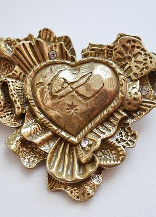 Брошка серце сердечко christian lacroix брошка