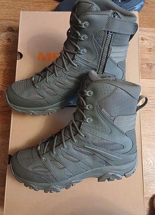 Мужские тактические ботинки merrell moab 3 8" на молнии, водонепроницаемые, оливкового цвета