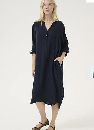 Котоновое с карманами и разрезами по бокам платье 👗 рубашка