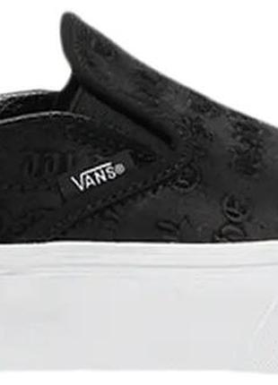 Чорні сліпони vans classic slip-on platform 'deboss otw
