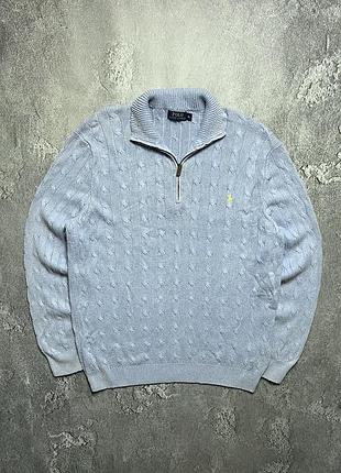 Vintage винтажный свитер 1/4 zip polo ralph lauren поло ральф лаурен big pony size xl размер хл