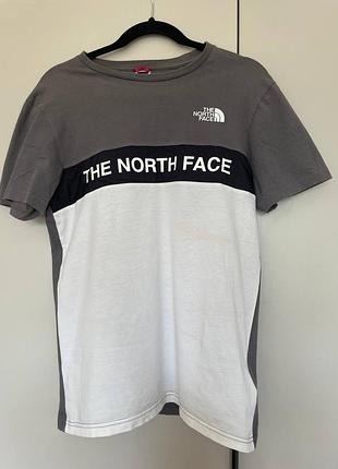 Футболка the north face сіро-біла-чорна, розмір s