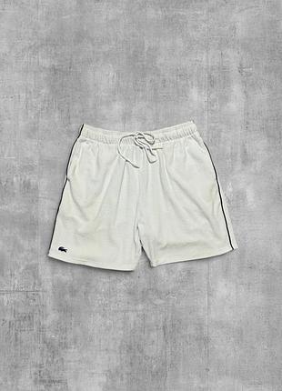 Шорти lacoste оригінал білі чоловічі спортивні шорти лакост літні легкі