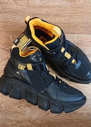 Черные ботинки caterpillar original imposter hi mesh - preto унисекс.