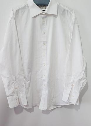 Преміальна чоловіча біла сорочка thomas pink slim fit , розмір xl (44 воріт)