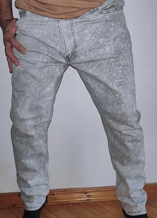 Нові сток оригінал чоловічі джинси бренду levi's (модель 512 slim taper) зі світлим мармуровим або кислотним випранням (acid wash).хл.38-30