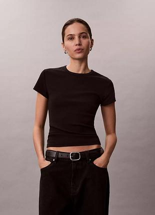 Calvin klein коттоновая женская футболочка размер l
