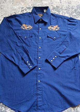 Винтажная ковбойская рубашка драконs western wear с вышивкой орлов на кнопках xl