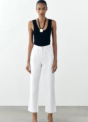 Zara білі джинси 6164/023/250 висока посадка