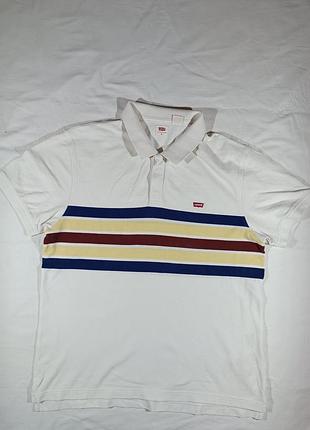 (xl) levi's біла футболка поло оригінал