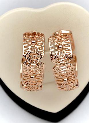 Сережки-кільця ажурні xuping m&l діаметр 28 мм.