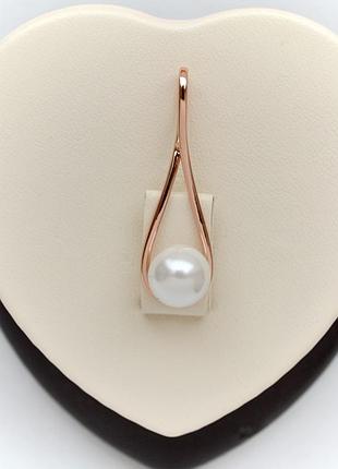 Кулон с жемчугом покрытие золотом 18к.