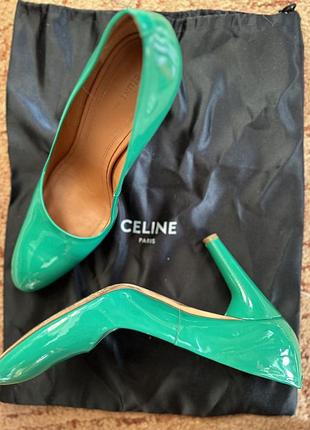 Оригінальні туфлі celine зелені