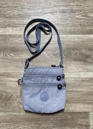 Оригінальна сумка мессенджер kipling alvar crossbody nylon purse grey shoulderbag bag small