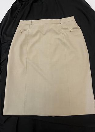 Классическая бежевая юбка-карандаш bonmarché на подкладке (uk 16 / xl)
