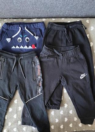 Пакет дитячих флісових штанів / джоггерів nike, cool club, waikiki, #bk (рост 98-104 см)