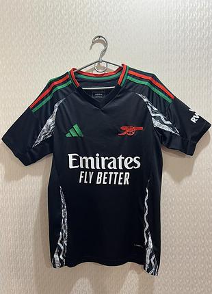 Футболка арсенал виїзна адідас сезон 24/25 чорна футбольна форма arsenal adidas