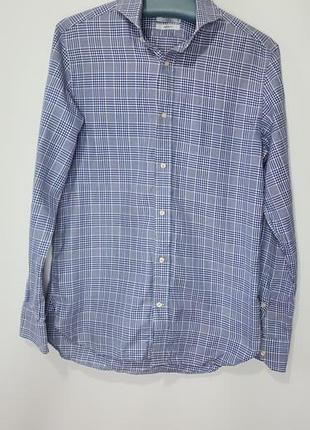 Мужская рубашка boggi milano tailored fit в клетку тартан 38 (s)