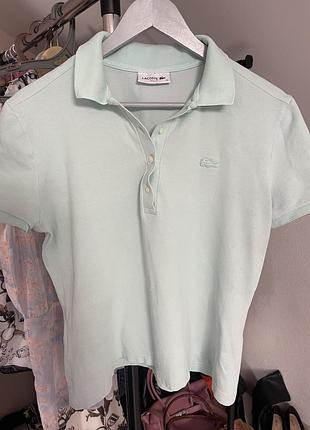 Жіноча футболка-поло lacoste stretch pique mint original (р. 42)