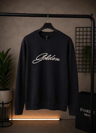 H&m чоловічий світшот чорний golden оверсайз loose fit