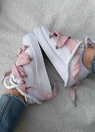 Nike air force 1 low custom lanvin laces pink🩷