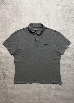 Оригінальне чоловіче сіре поло barbour в ідеальному стані розмір l-xl