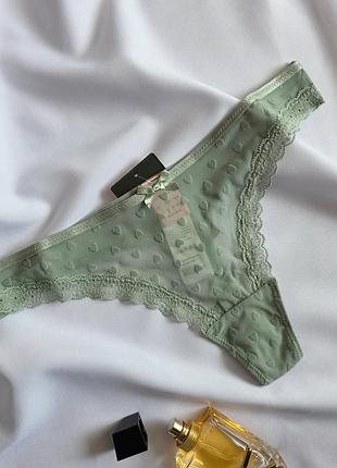 Трусики танга мереживні з велюровим узором s uk 8 hunkemoller
