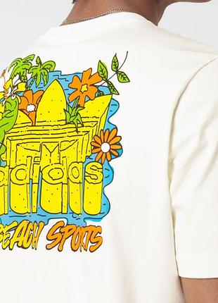 Біла футболка adidas originals graphic stoked beach