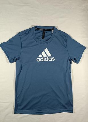 (s) adidas футболка синяя спортивная с логотипом