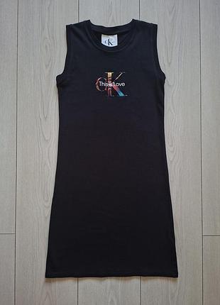 Чорна сукня-майка calvin klein jeans для дівчини розмір 164 см / 14 років