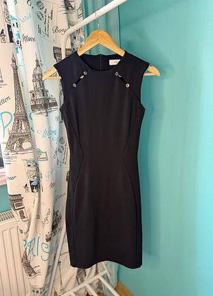 Элегантное черное платье reiss «bette» с декоративными вырезами и кристаллами размер 32