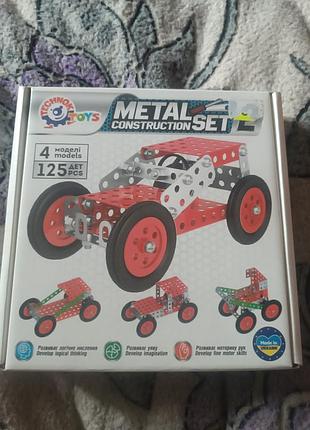 Конструктор для хлопчиків technock toys металевий конструктор, 125 деталей