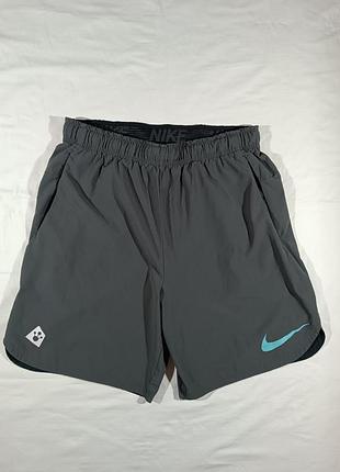 (l) nike шорти спортивні сірі з логотипом