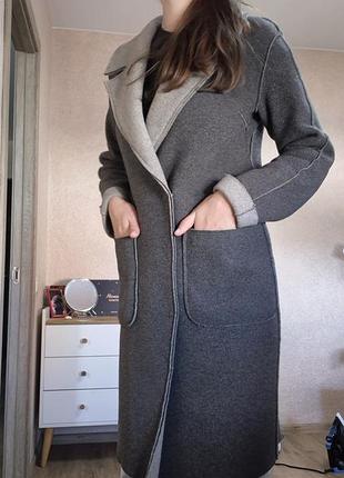 Женское шерстяное серое пальто vam collection 36 / xs-s