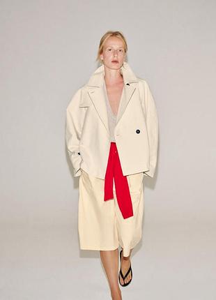 Жіночий укорочений тренч з бавовни zara