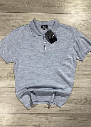 Old money нова вʼязане футболка поло boohooman premium knitted polo, факт l, оригінал