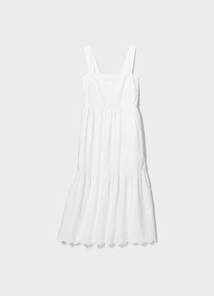 Біла сукня прошва міді сарафан uniqlo жіноча м