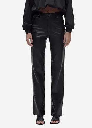 Стильні жіночі брюки / штани zara під шкіру (екошкіра) розмір 36