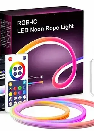 Умная неоновая led-лента rgb 5 м с bluetooth и пультом sfk-11.гибкий неон