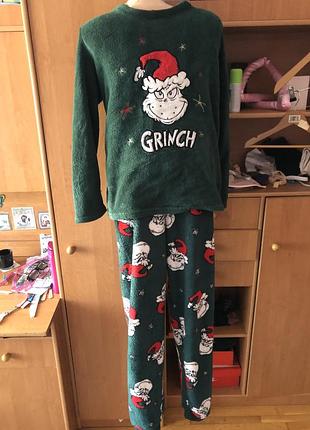 Пижама, комплект, костюм, s/m. primark. grinch.