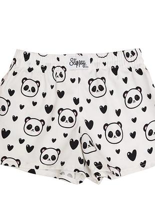 Милі бавовняні домашні шорти slippsy з пандами 🐼🖤