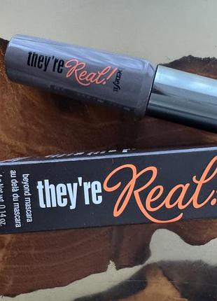 Туш benefit cosmetics  mini they're real! lengthening mascara, 4 гр