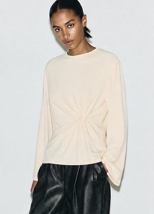 Лонг жіночий h&m лонгслів масло л з широкими рукавами
